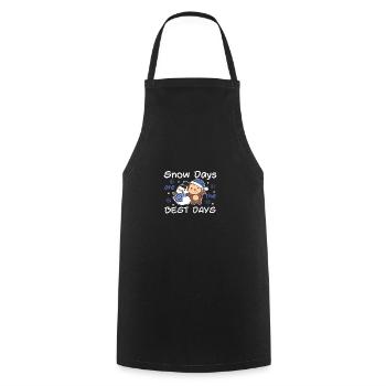 Monkey Snow Days are the best days Winter Snowman - Cooking Apron - black - Front - AI Model Male 185 dark (185cm)