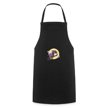 Cat Halloween Witch Kids Witch Costume - Cooking Apron - black - Front - AI Model Male 185 dark (185cm)