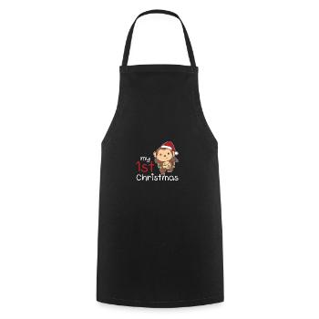 Monkey Christmas Monkeys my 1st Christmas - Cooking Apron - black - Front - AI Model Male 185 dark (185cm)