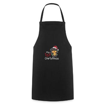 Rottweiler Christmas Dogs my 1st Christmas - Cooking Apron - black - Front - AI Model Male 185 dark (185cm)