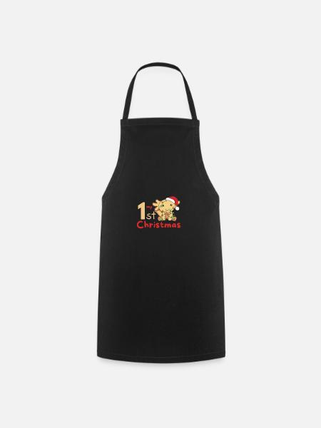 Axolotl Weihnachten Ajolotls mi 1ª Navidad - Delantal de cocina - negro
