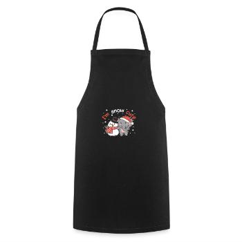 Elephant I'm snow cute snowman snow pun - Cooking Apron - black - Front - AI Model Male 185 dark (185cm)