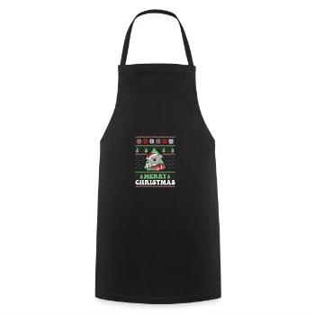 Joyeux Noël rétro moche Noël Koala - Tablier de cuisine - noir - Devant - AI Model Male 185 dark (185cm)