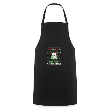 Merry Christmas retro ugly christmas polar bear - Cooking Apron - black - Front - AI Model Male 185 dark (185cm)