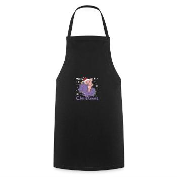 Christmas Hippo Pig Merry Christmas Hippo - Cooking Apron - black - Front - AI Model Male 185 dark (185cm)