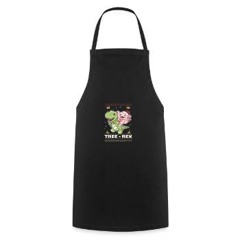 Joyeux Noël moche Noël Axolotl Arbre Rex - Tablier de cuisine - noir - Devant - AI Model Male 185 dark (185cm)