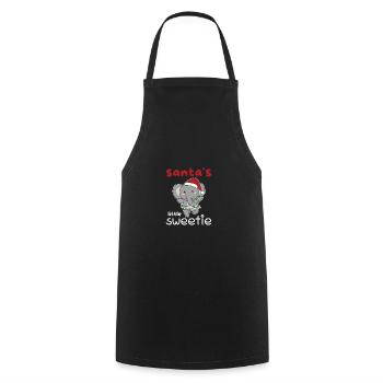 Elephant Christmas Santa's little sweetie - Cooking Apron - black - Front - AI Model Male 185 dark (185cm)