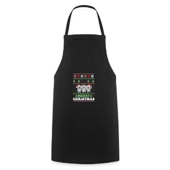 Joyeux Noël rétro moche Noël Koala - Tablier de cuisine - noir - Devant - AI Model Male 185 dark (185cm)