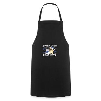 Pug Snow Days are the best days Snowman - Cooking Apron - black - Front - AI Model Male 185 dark (185cm)