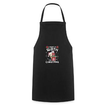 Je veux un paresseux pour Noël paresseux mignon - Tablier de cuisine - noir - Devant - AI Model Male 185 dark (185cm)