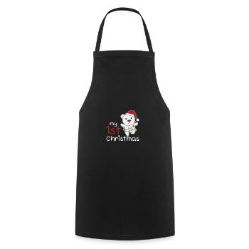 Polar Bear Christmas Polar Bears my 1st Christmas - Cooking Apron - black - Front - AI Model Male 185 dark (185cm)