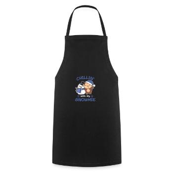 Monkey Chillin avec mon bonhomme de neige - Tablier de cuisine - noir - Devant - AI Model Male 185 dark (185cm)