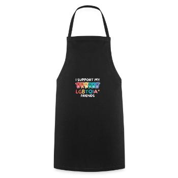 Drapeau arc-en-ciel Gay Pride LGBTQ Koala - Tablier de cuisine - noir - Devant - AI Model Male 185 dark (185cm)