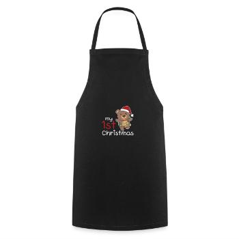 Ours de Noël Ours mon 1er Noël - Tablier de cuisine - noir - Devant - AI Model Male 185 dark (185cm)