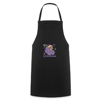 Christmas Hippo Bear Merry Christmas Hippo - Cooking Apron - black - Front - AI Model Male 185 dark (185cm)