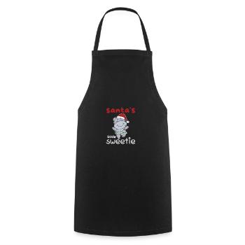Hippo Christmas Santa's little sweetie - Cooking Apron - black - Front - AI Model Male 185 dark (185cm)
