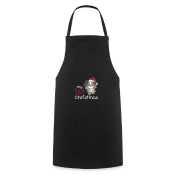 Berger australien Weihnachten mon 1er Noël - Tablier de cuisine - noir - Devant - AI Model Male 185 dark (185cm)