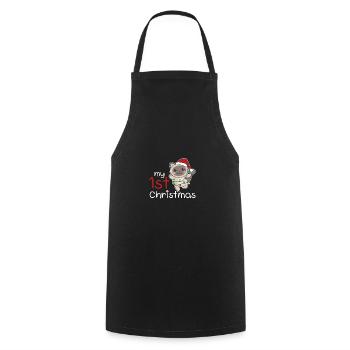 Chat de Noël Chats mon 1er Noël - Tablier de cuisine - noir - Devant - AI Model Male 185 dark (185cm)
