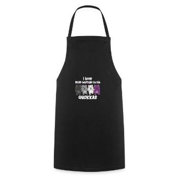 Asexual Flag Pride LGBTQ Cute Quokka - Cooking Apron - black - Front - AI Model Male 185 dark (185cm)