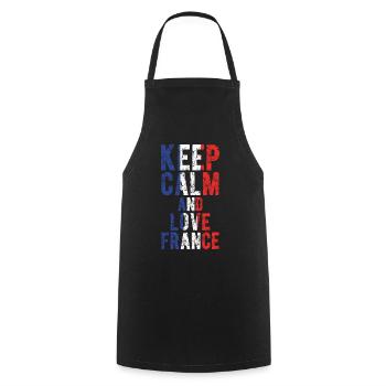 keep calm and love france - Cooking Apron - black - Front - AI Model Male 185 dark (185cm)