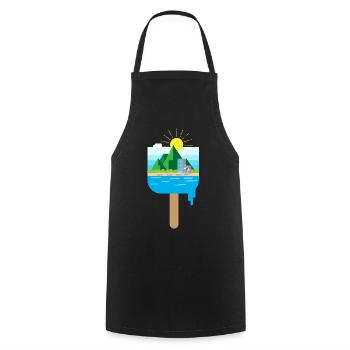Summer ice cream - Cooking Apron - black - Front - AI Model Male 185 dark (185cm)