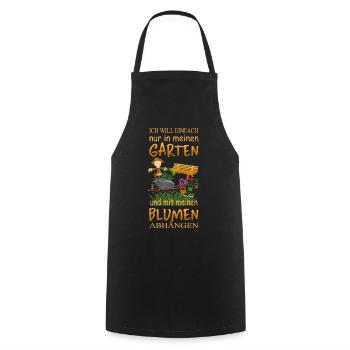 Ich will einfach nur in meinen Garten - Kochschürze - Schwarz - Vorne - AI Model Male 185 dark (185cm)
