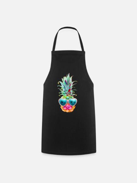 Ananas mit Sonnenbrille - Ananas und Brille - Kochschürze - Schwarz
