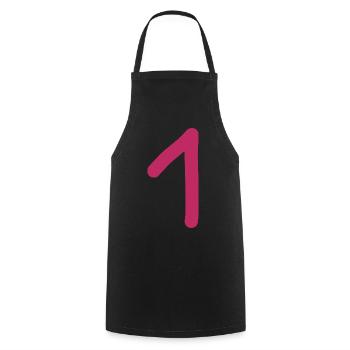 1 Number One Number Pink Red Birthday - Cooking Apron - black - Front - AI Model Male 185 dark (185cm)