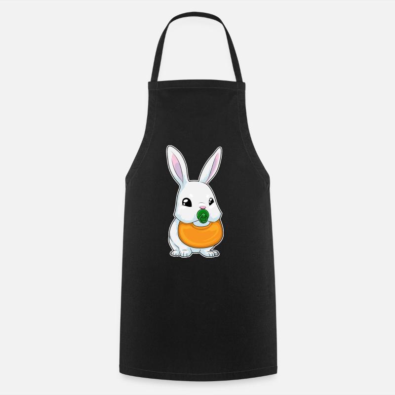 Bunny Baby Bib Pacifier - Cooking Apron - black