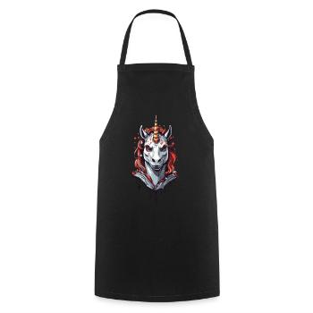 Dunkles Vampir Einhorn Halloween Design - Kochschürze - Schwarz - Vorne - AI Model Male 185 dark (185cm)