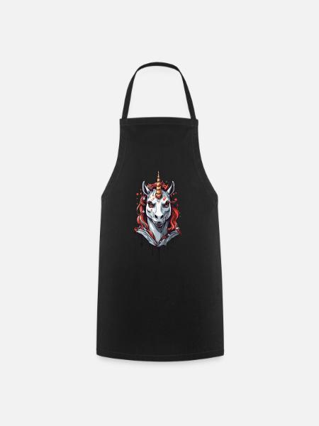 Dunkles Vampir Einhorn Halloween Design - Kochschürze - Schwarz