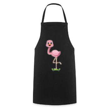 Flamingo Skater Skateboard - Kochschürze - Schwarz - Vorne - AI Model Male 185 dark (185cm)