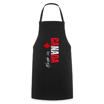 Made in Canada, vertical design - Cooking Apron - black - Front - AI Model Male 185 dark (185cm)
