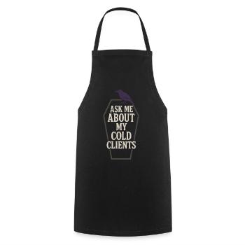 Cadavre Science Humour noir Mort Positif - Tablier de cuisine - noir - Devant - AI Model Male 185 dark (185cm)