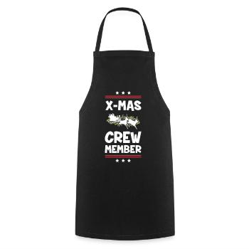 X-Mas Crew Member - Cooking Apron - black - Front - AI Model Male 185 dark (185cm)