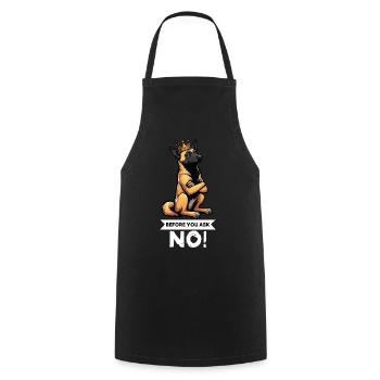 Avant de demander au chien berger belge Malinois - Tablier de cuisine - noir - Devant - AI Model Male 185 dark (185cm)