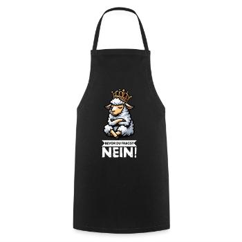 Before you ask: sheep, sheep, shepherd, sheep farmer - Cooking Apron - black - Front - AI Model Male 185 dark (185cm)