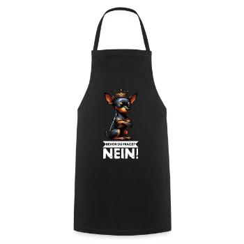 Before you ask Miniature Pinscher Pinscher Pinscher Fan - Cooking Apron - black - Front - AI Model Male 185 dark (185cm)