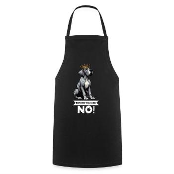 Avant de demander à un grand dogue grand dogue propriétaire de dogue allemand - Tablier de cuisine - noir - Devant - AI Model Male 185 dark (185cm)