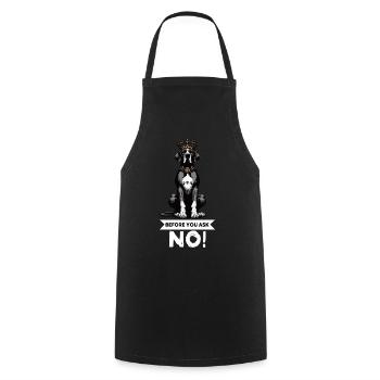 Avant de demander à un grand dogue grand dogue propriétaire de dogue allemand - Tablier de cuisine - noir - Devant - AI Model Male 185 dark (185cm)