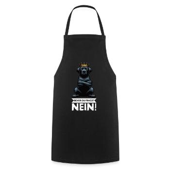 Avant que vous ne demandiez : pas de propriétaire de Labrador Labrador - Tablier de cuisine - noir - Devant - AI Model Male 185 dark (185cm)