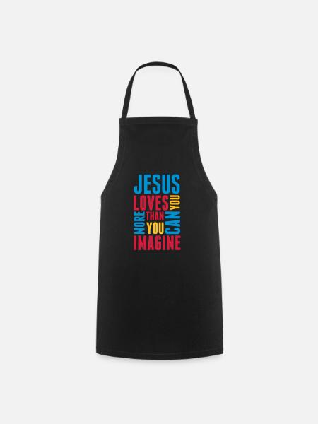 jesus_loves_you_more_3 - Tablier de cuisine - noir