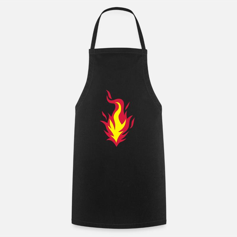 flamme fire feu 9102 - Tablier de cuisine - noir