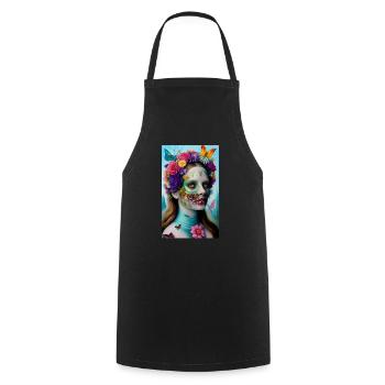 ARTWORK Flower Butterfly Beauty - Cooking Apron - black - Front - AI Model Male 185 dark (185cm)