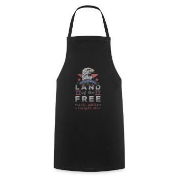 USA Land of the Free Rich White Straight Men - Cooking Apron - black - Front - AI Model Male 185 dark (185cm)