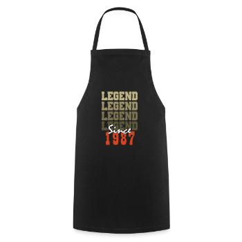 Cadeau 37e Anniversaire Vintage Né un mois de 1987 - Tablier de cuisine - noir - Devant - AI Model Male 185 dark (185cm)