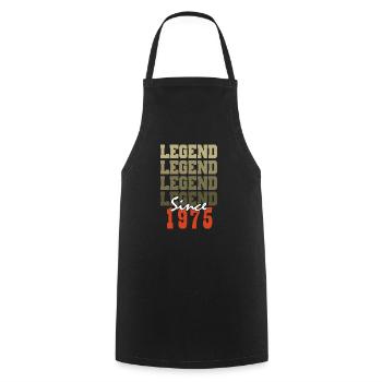 Cadeau 49e Anniversaire Vintage Né un mois de 1975 - Tablier de cuisine - noir - Devant - AI Model Male 185 dark (185cm)
