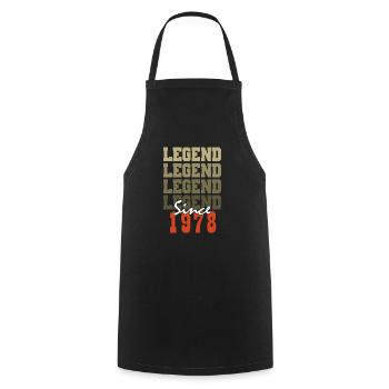 Cadeau 46e Anniversaire Vintage Né un mois de 1978 - Tablier de cuisine - noir - Devant - AI Model Male 185 dark (185cm)
