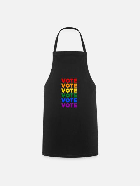Repeat Voting – Pride Flag - LGBTQIA+ - Cooking Apron - black