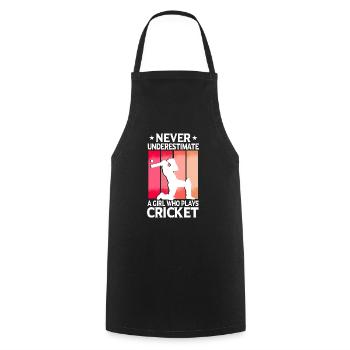Never Underestimate A Girl Who Plays Cricket - Cooking Apron - black - Front - AI Model Male 185 dark (185cm)